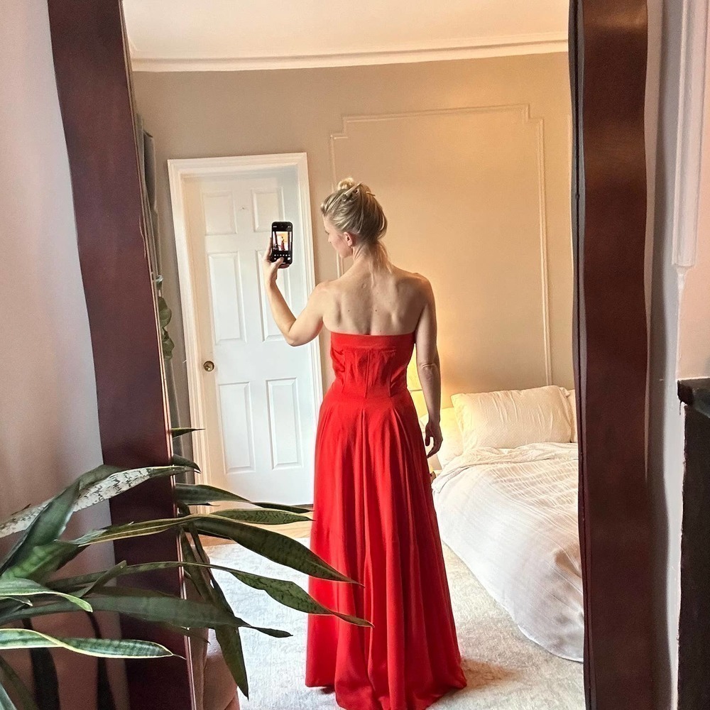 NWT Y2K YOHJI YAMAMOTO Formal Red Silk Gown - Spring Summer 2005 Collection - Picture 3 of 13